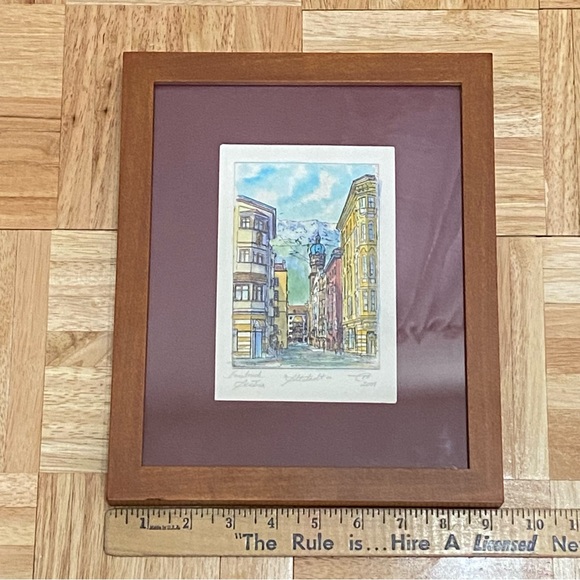 2 Watercolor Painting Framed Artwork Innsbruck Austria & St. Paul’s Cathedral - Picture 4 of 16